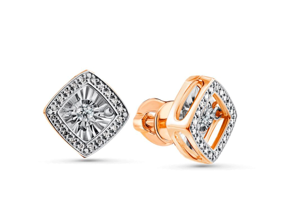 Золотые серьги GRIGORIEV с танцующим бриллиантом Г12-11-5499-31-00 фото