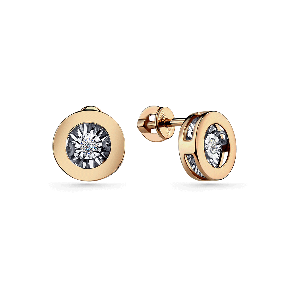 Золотые серьги GRIGORIEV с танцующим бриллиантом Г12-11-5742-11-00 фото