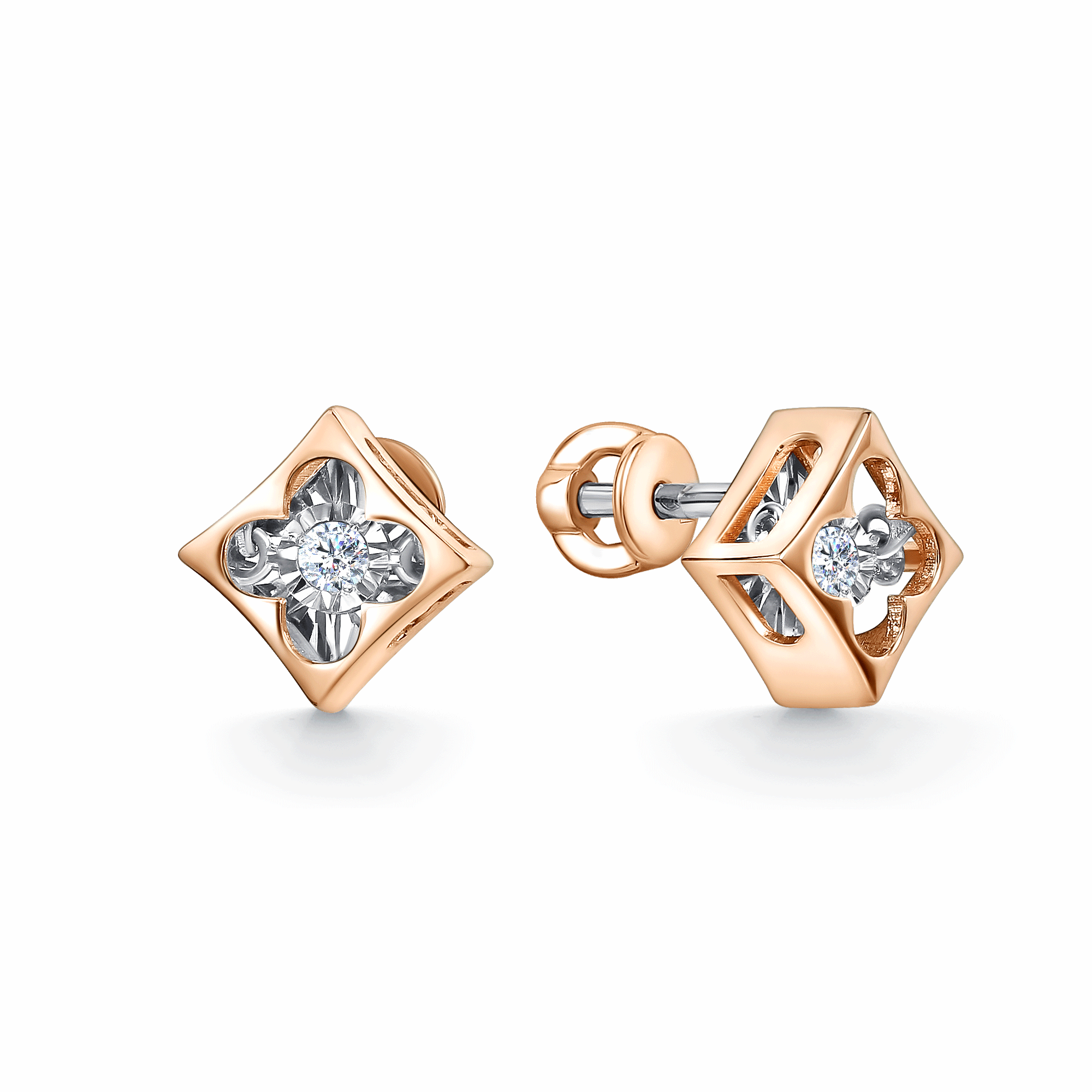 Золотые серьги GRIGORIEV с танцующим бриллиантом Г12-11-5957-11-00 фото