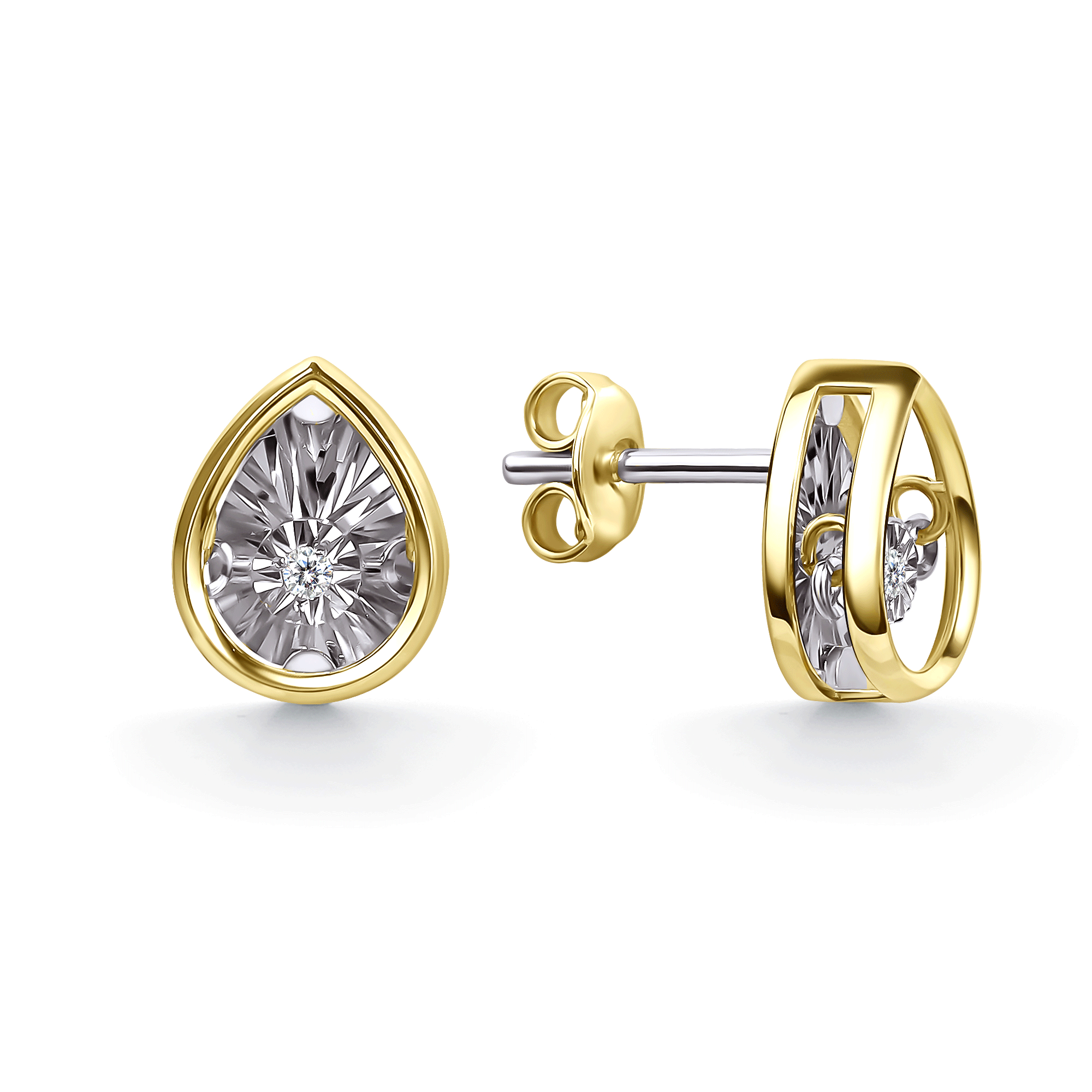 Серьги из лимонного золота GRIGORIEV с танцующим бриллиантом Г12-13-51202-11-00 фото