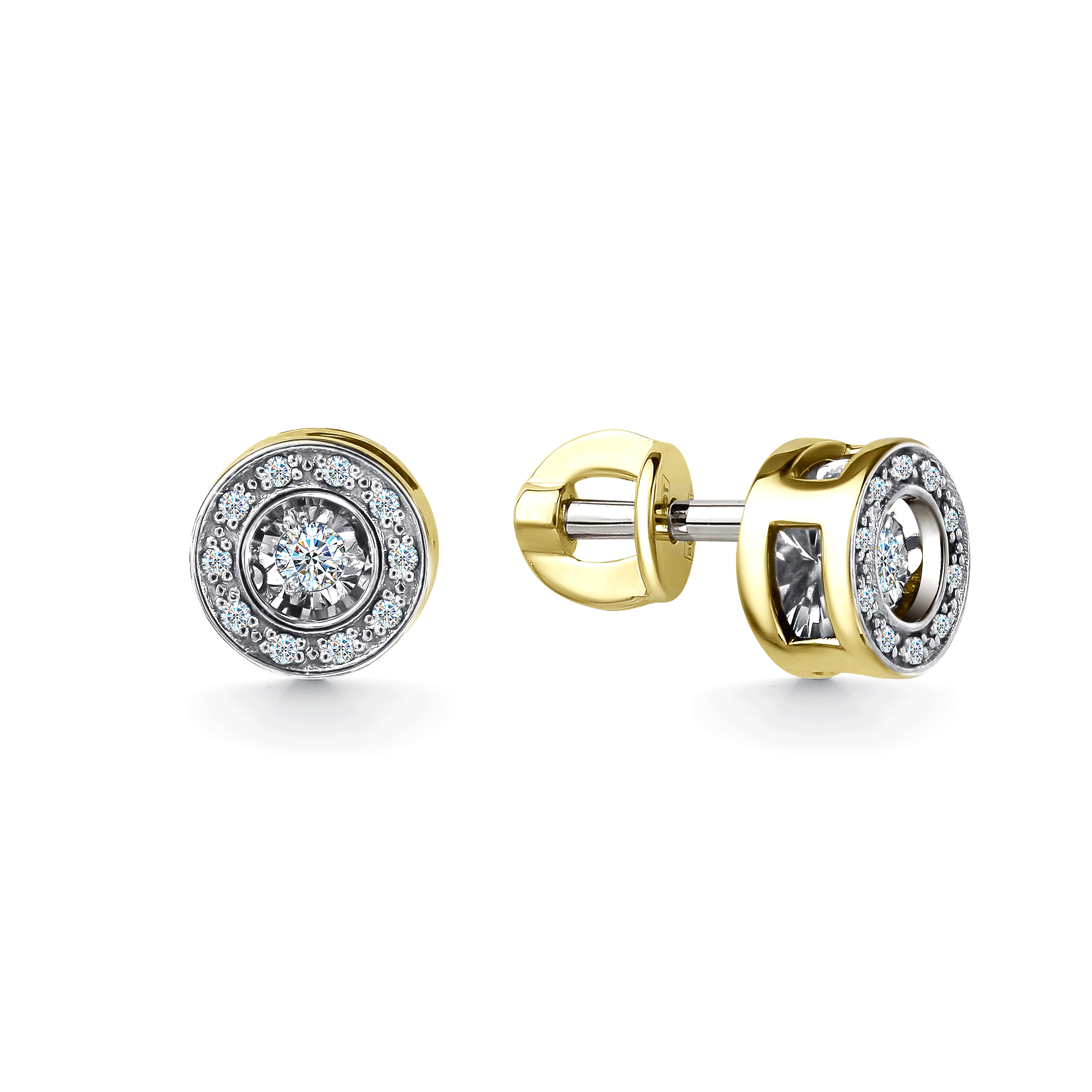 Серьги из лимонного золота GRIGORIEV с танцующим бриллиантом Г12-13-5905-31-00 фото